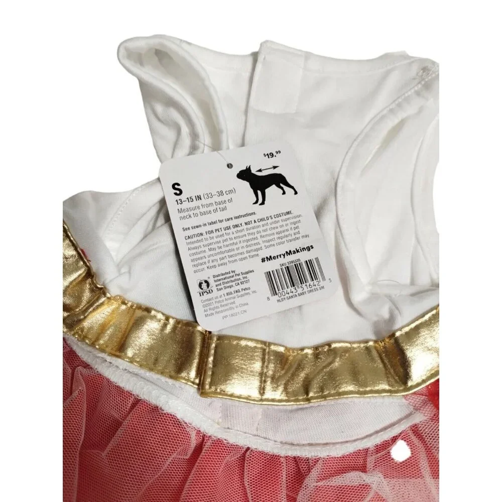Merry Makings Santa Baby Razzle Dazzle Pet Dress Dog Cat Size Small New Holiday